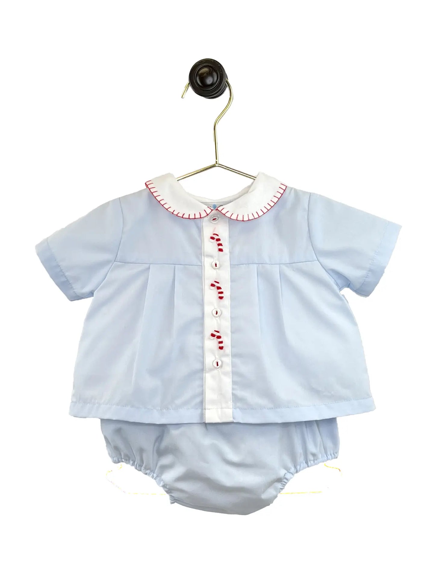 Candy Cane Embroidered Diaper Set