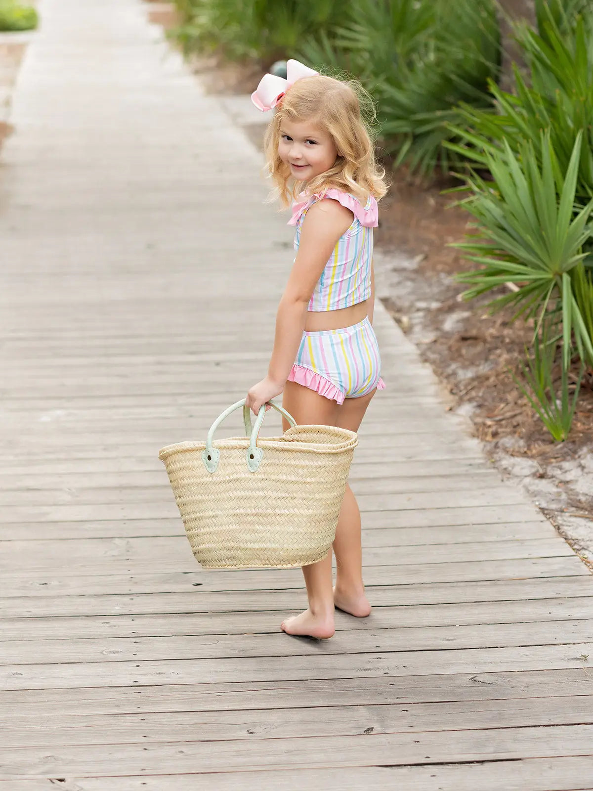 Seacrest Pastel Stripe Two-Piece Swimsuit