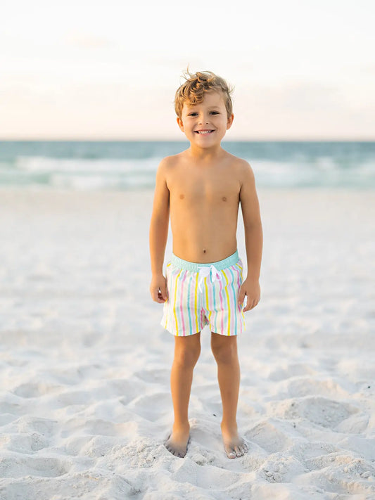 Pastel Stripes Swim Trunks