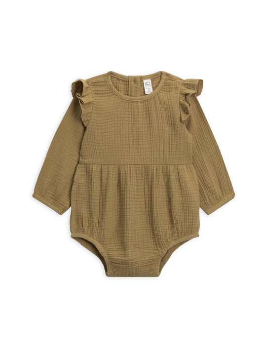 Organic Muslin Bubble Romper - Herb