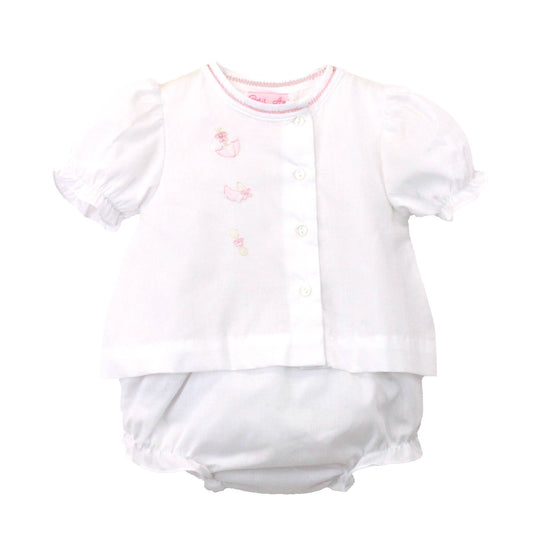 Pink Nursery Shadow Stitch Diaper Set