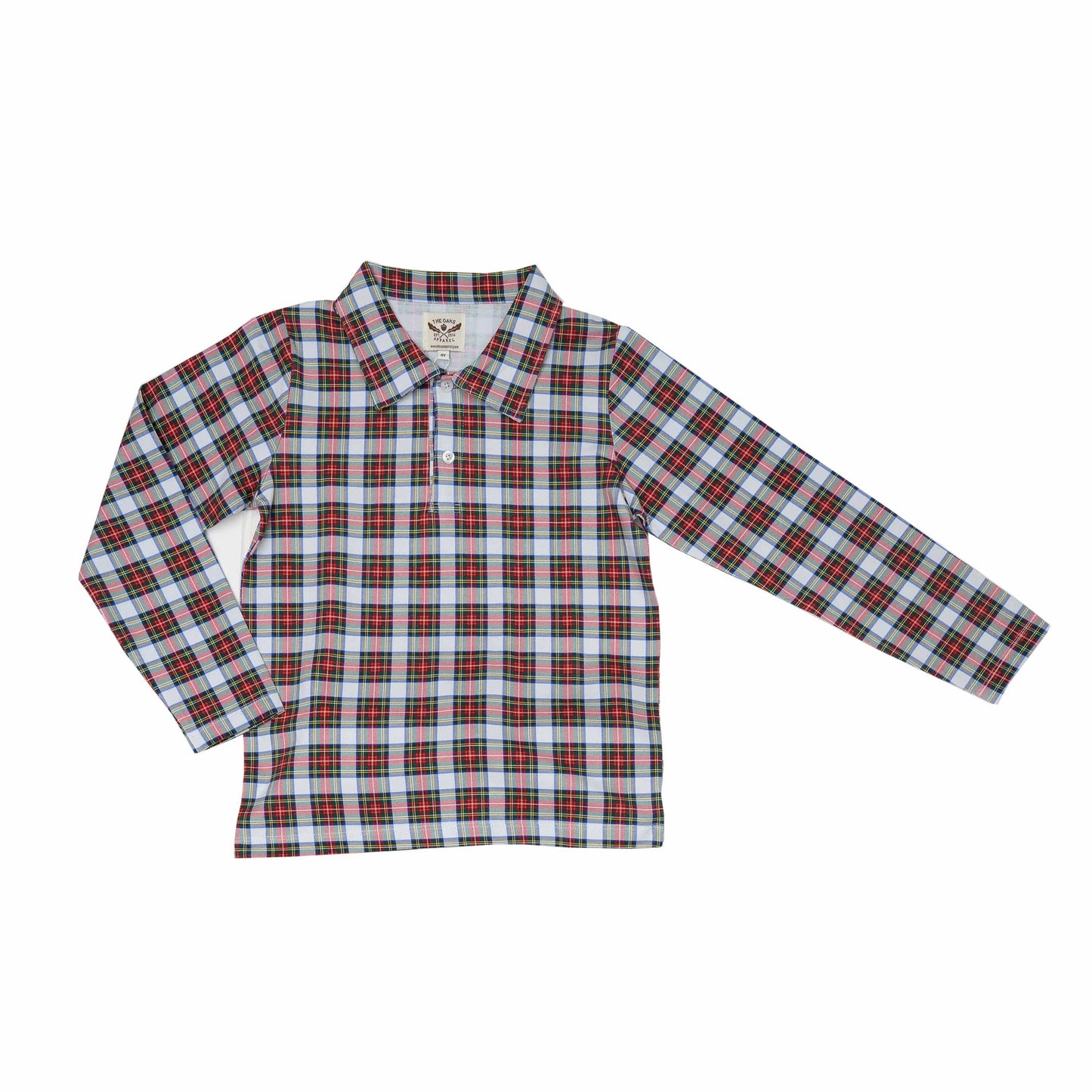 Long Sleeve Plaid Polo