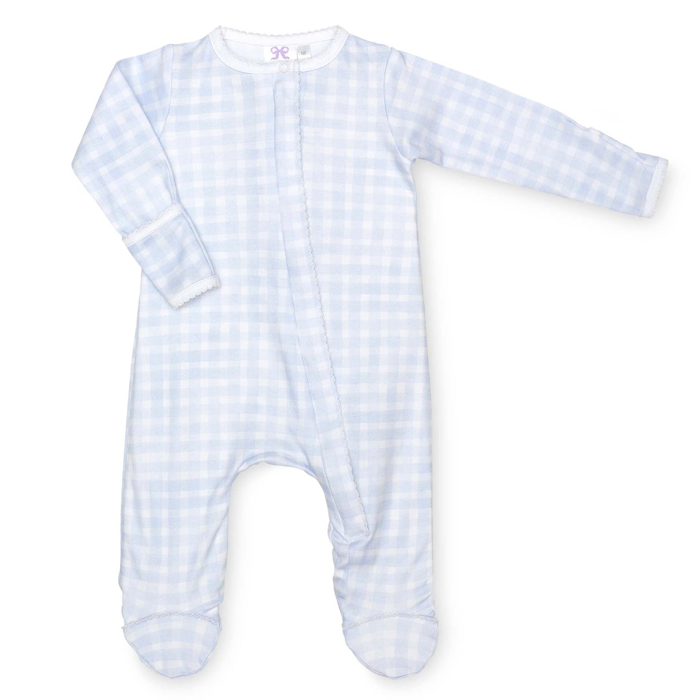 Blue Gingham Footie