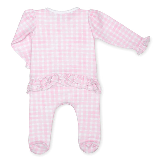 Pink Gingham Footie