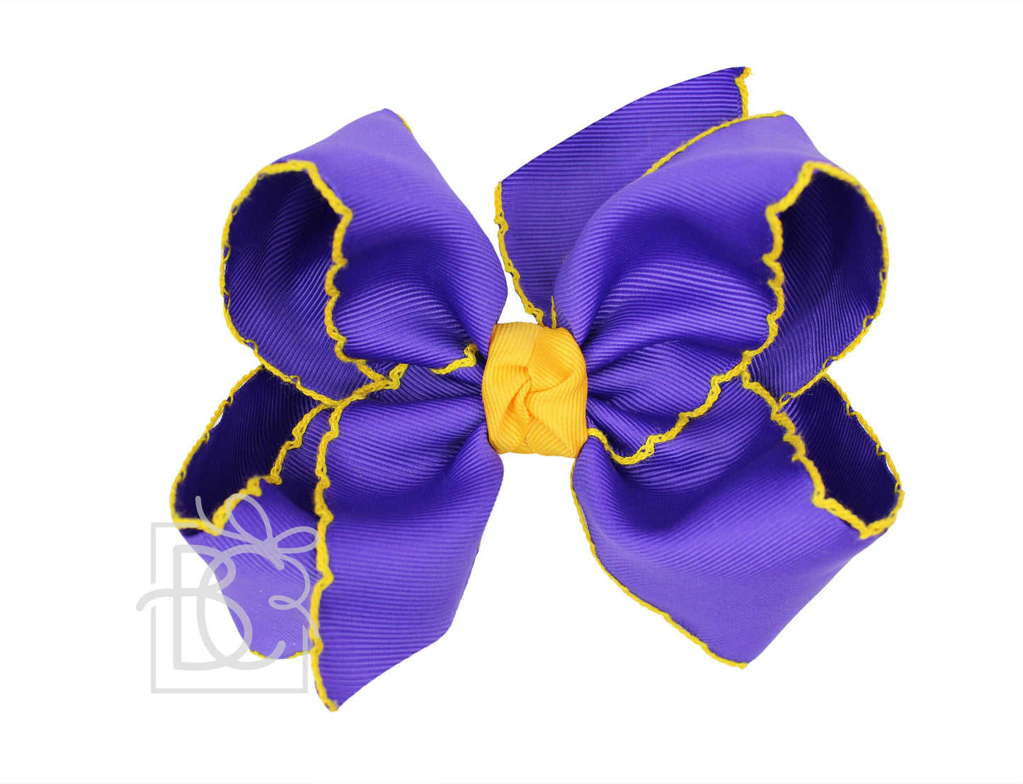 LSU Crochet Edge Bow