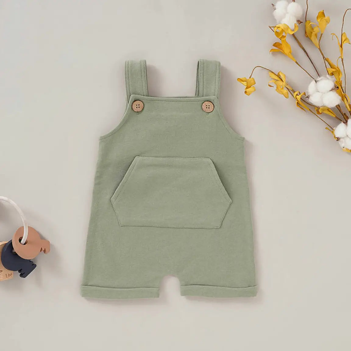 Sage French Terry Overalls