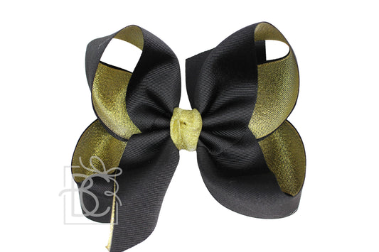 Saints Layered Grosgrain Bow